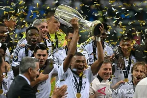 Kylian Mbappé Cetak Gol Perdana, Real Madrid Juara Piala Super Eropa 2024